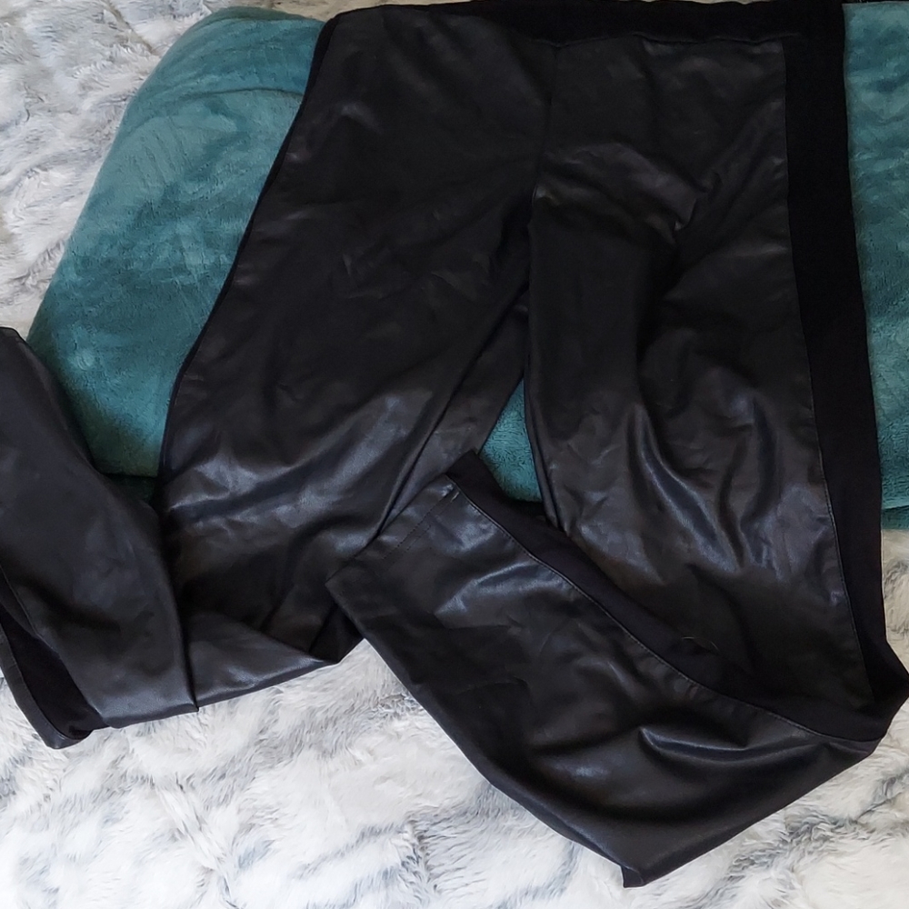 Faux leather pants